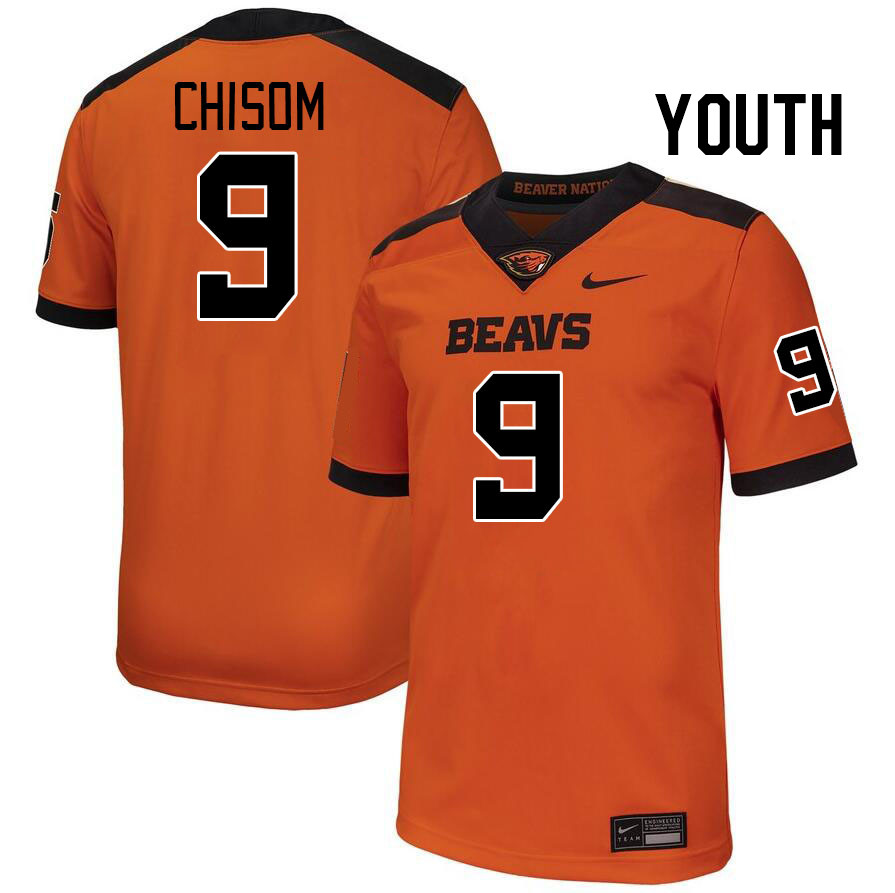 Youth #9 Isaiah Chisom Oregon State Beavers College Football Jerseys Stitched-Orange